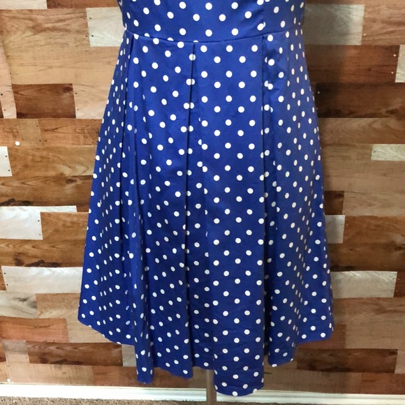 Liz Claiborne blue polka dot dress - Picture 3 of 12